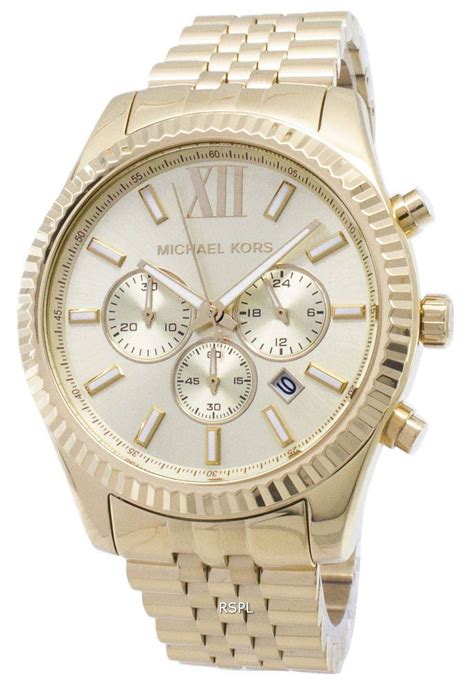 michael kors lexington champagne chronograph.